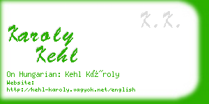 karoly kehl business card